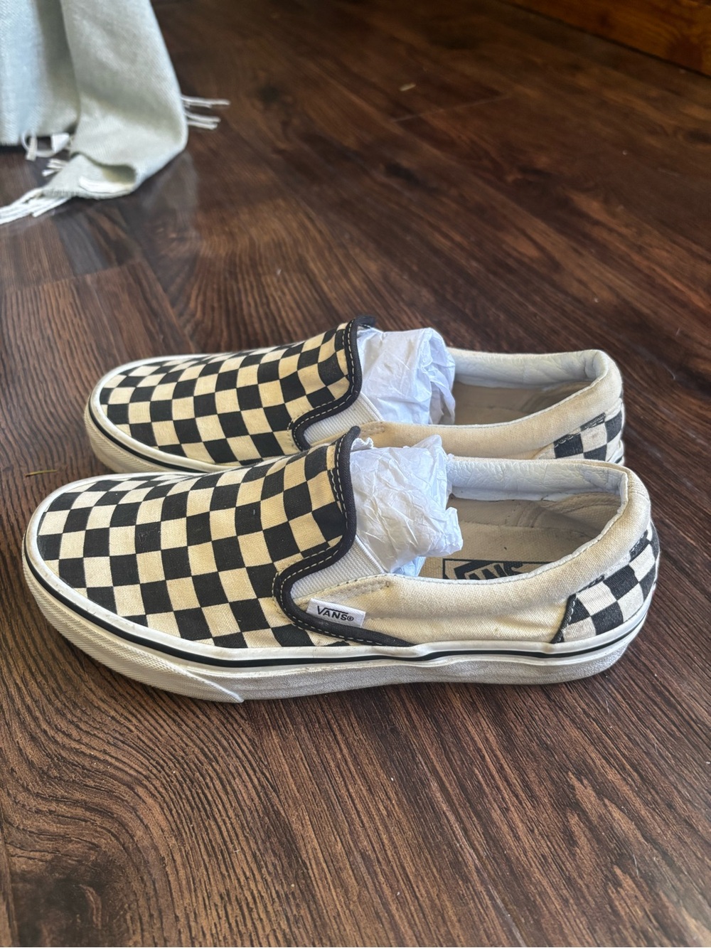 Vans Slip-On Checkerboard Canvas Sneakers - Black & White